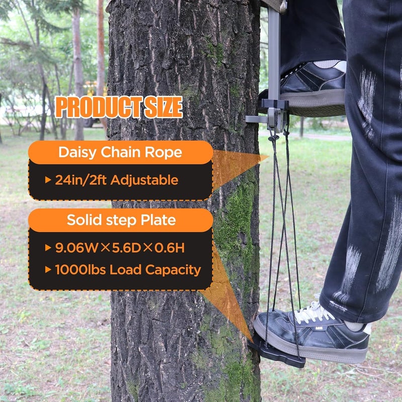 Panbofoda Climbing Stick Aider for Hunting, Daisy Chain Single Step Aider, Lightweight Rope Ladder Tree Stand Step, Non-Slip Tree Climbing Sticks, Saddle Hunting Accessories, and Tree Climbing Gear 2PC - Image 3